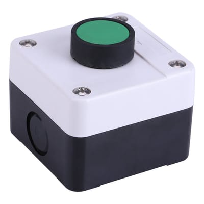 Drukknopschakelaar Schakelkast - Poortopener Bediening - Poort Automatisering - Weerbestendig ABS Materiaal - 68 x 72 x 54 mm - Groen