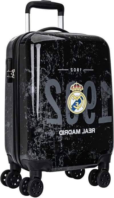 Real Madrid Cabine Real Koffer, officiële collectie, 48,3 cm, zwart, 50 x 37 x 20 cm, Sport, Zwart, 50 x 37 x 20 cm, Sport