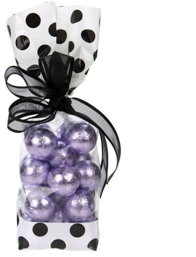 Zijvouwzakken Wit met zwarte stippen 6,7x4,8x27,3cm (100 stuks)