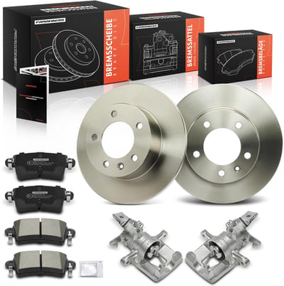 Frankberg 2x Remklauw+2x Remmen+4x Remblokken Achter voor Nissan