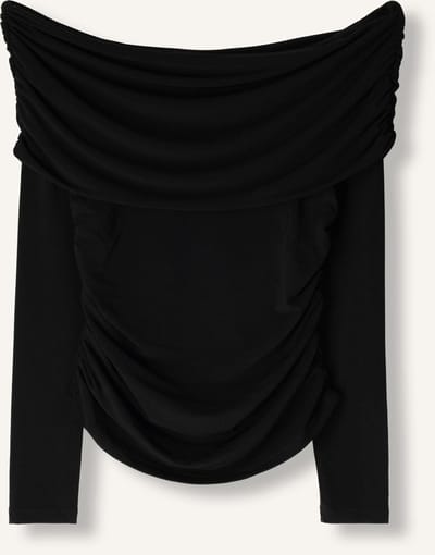 Notre-V Nv-gelina Tops & T-shirts Dames - Shirt - Zwart - Maat XXL