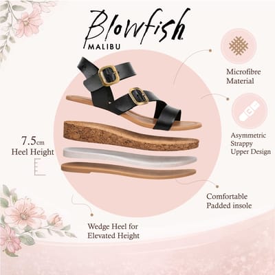 Blowfish Malibu Dames Zwarte Wig Strapppy Espadrille Hielsandalen - Ali