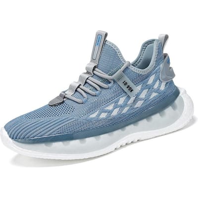 Heren Herfst Nieuw Heren Trendy Mode Herenschoenen Comfortabel Ademend Hardloopschoenen Alles-match Student Sport 44 gray