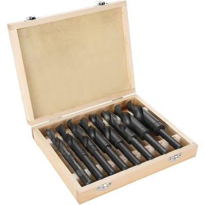 Lot de 8 pièces 14 25 mm Acier à roulement Forets à queue réduite Forets hélicoïdaux