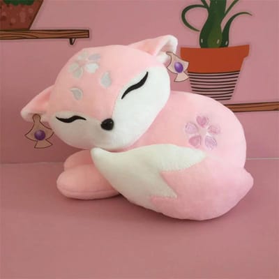 Anime Genshin Impact Yae Miko Roze Vos Cosplay Pluche Pop Speelgoed 20cm Spel Dier Schattig Zacht Gevuld Kussen Cadeau 20cm white