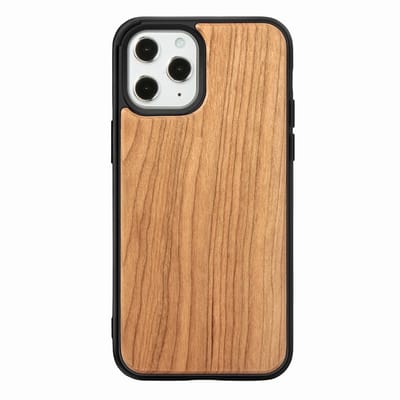 Mobiq houten hoesje geschikt voor iPhone 14 Pro Max - Back cover hoesje gemaakt van echt hout kersen