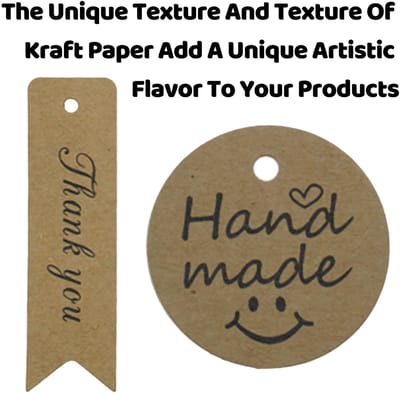 Dailygoods- Etiketten 100 stuks - Kraftpapier - Cadeaulabels - Jute koord 5 m - Gastgeschenken - Kunsthandwerk - Uniek design - Cadeaukaartjes