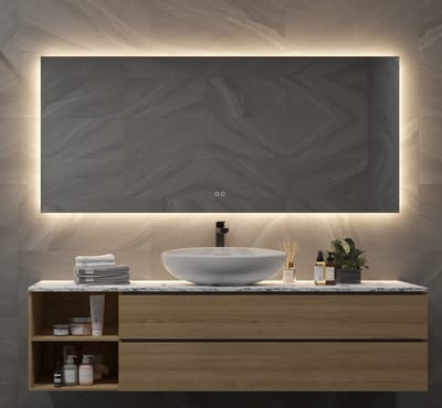 Schaere - Badkamerspiegel - Indirecte Verlichting - Spiegel Verwarming - Instelbare Lichtkleur - Dimfunctie - 180x70 cm