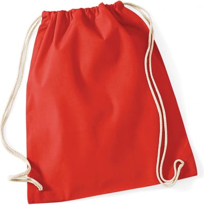Westford Mill Cotton Gymsac WM110 - Bright Red - 37 x 46 cm