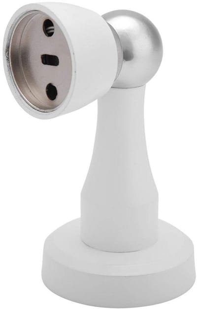 Dailygoods- Deurstoppers - Magnetische Deurstopper - Roestvrij Stalen Beugel - Voorkomt Dichtslaan - 4.7 x 8.5 cm - Wit - Deurbuffer