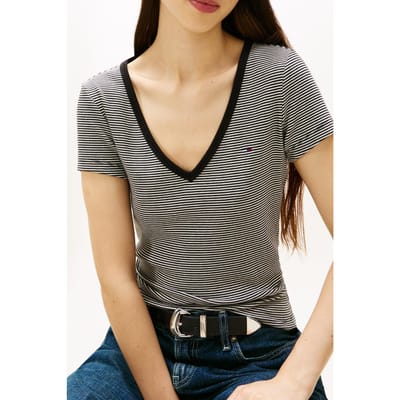 Slim fit T-shirt van katoenmix