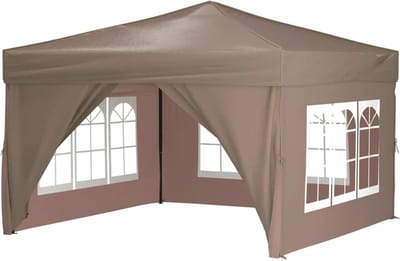 Partytent - Feest tent - Buitenfeestjes organiseren - Inclusief zijwanden - 291x291x245 cm - Taupe
