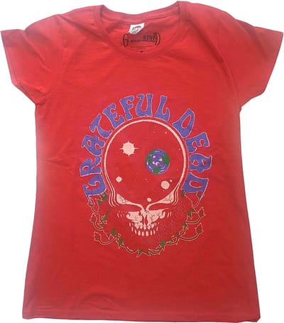 Grateful Dead - Space Your Face & Logo Dames Tshirt - XS - Rood