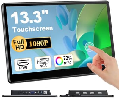 Draagbare Touchscreen Laptop Monitor 13,3 inch FHD 1920 x 1080 IPS - HDMI & VGA Plug & Play