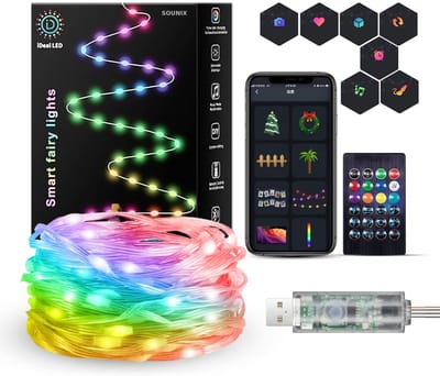 Sounix Led strip - 20 meter met Smart App en Afstandsbediening - 200 LED - RGB - Dimbaar - Smart LED light verlichting
