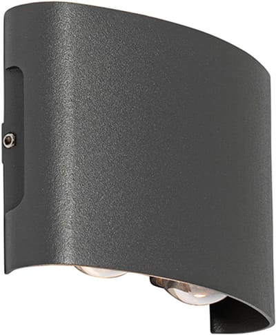 QAZQA silly - Moderne LED Wandlamp Up Down voor buiten - 4 lichts - D 4 cm - Donkergrijs - Buitenverlichting