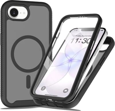 Hoesje met Ingebouwde Screenprotector Geschikt voor Apple iPhone 17e / 16e - Compatibel met MagSafe / Qi2 - Full Protect - Schokbestendige Beschermhoes - Case Matte Zwart