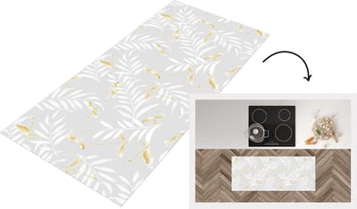 Keukenloper - Loper keuken - Libelle - Patronen - Goud - 120x50 cm - Keukenloper vinyl