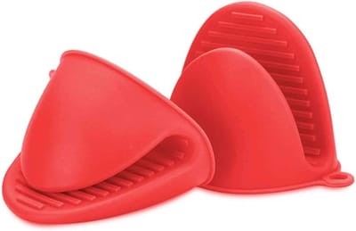 Thijox - Siliconen Ovenwanten voor Koken, Grillen en Bakken - 2 Stuks Rood - Hittebestendig, Antislip, Multifunctioneel als Pannenlap en Bakhouder