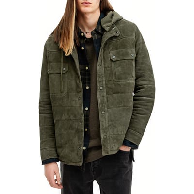 AllSaints Ross Overshirt Neo Green Maat: S | Lichte Jassen Outlet | Heren | Groen