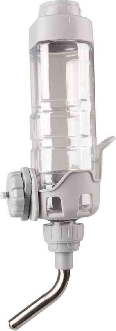 Flamingo drinkfles hux grijs & transparant - 8cm l x 11.5cm b x 32cm h - 600ml