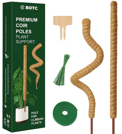 BOTC Mosstok voor Planten - 6-Delig - Plantenstok - Plantensteun - Perfect voor Monstera, Pothos en Meer