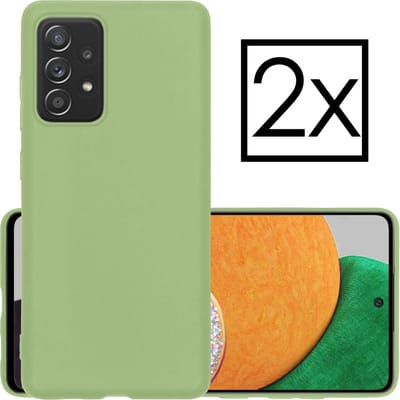 Hoesje - 2 Stuks - Geschikt voor Samsung Galaxy A52s 5G - Sterk & Shockproof - Case Siliconen - Back Cover - Telefoon Hoes - Groen
