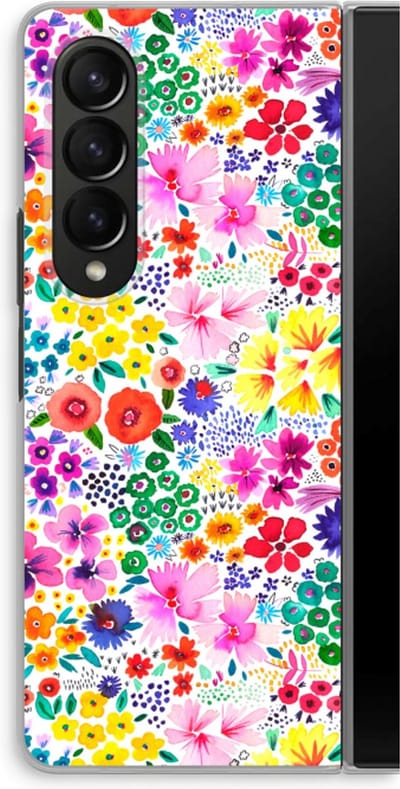 Case Company® - Hoesje geschikt voor Samsung Galaxy Z Fold4 hoesje - Little Flowers - Soft Cover Telefoonhoesje - Bescherming aan alle Kanten en Schermrand
