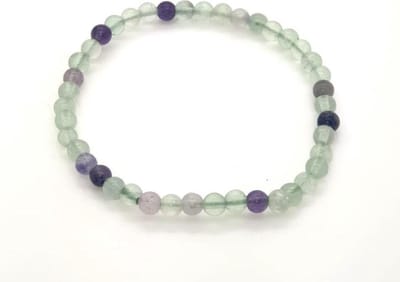 Fluoriet armband - edelstenen - 4 mm - paars groen beschermende en stabiliserende steen