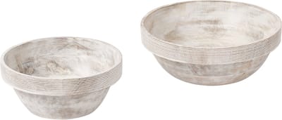MINYA - Set van 2 schalen - Lichtbruin - Mangohout