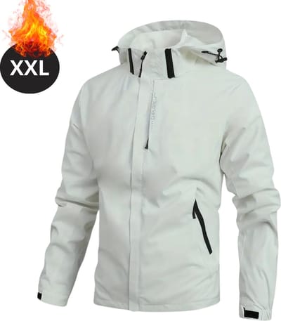 Nivard Windjas Voor Heren - Parka - Lente & Herfst - Jas - Volwassen - Windjack - Windbreaker - Outdoor - Wit - Maat XXL
