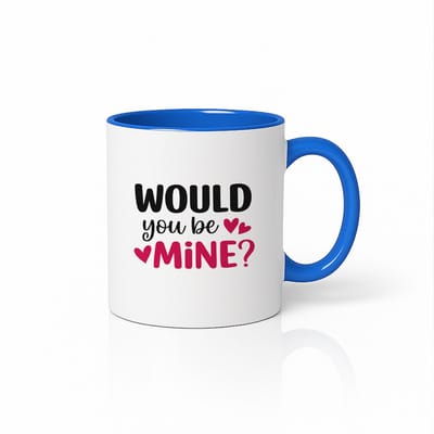 Wil Jij Van Mij Zijn Mok – Blauw & Wit Keramische Koffiemok 330 ml – Romantisch Valentijn Liefdescadeau