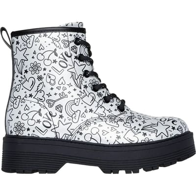 Skechers Gravlen Hi - Doodle Down Meisjes Laarzen - Zilver
