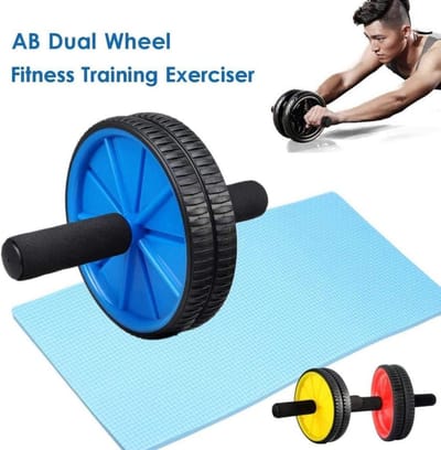 Buikspier Wiel - Fitness Rol - Buikspieren Trainen - Veerrebound Mechanisme - 24cm Lengte - Zwart