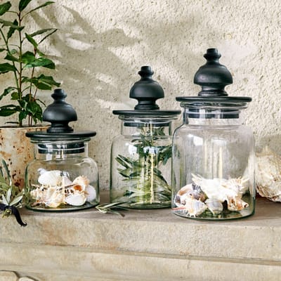 LOBERON Pot set van 3 Hakeen helder/zwart