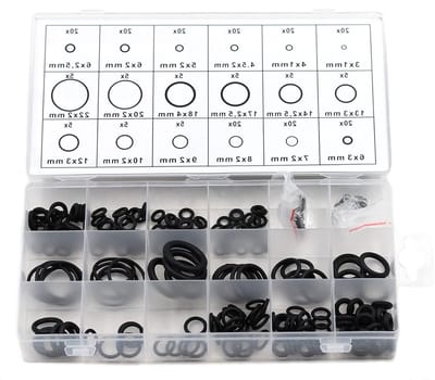 225-delige Rubber O-ring Assortiment Set voor Hydraulica, Loodgieterij en Gas Toepassingen - Inclusief Seals voor Paintball en Luchttoepassingen