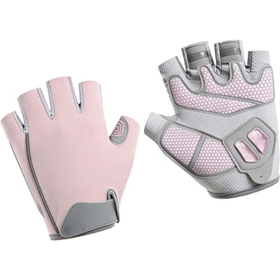 Trainingshandschoenen Ademend Antislip Schokabsorberend Vloeibare Siliconen Polyestervezel Halve Vinger Oefenhandschoenen voor Roseate white