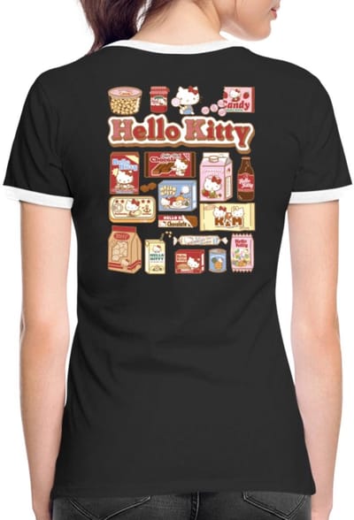 Hello Kitty Snack Collage Vrouwen Contrast Shirt
