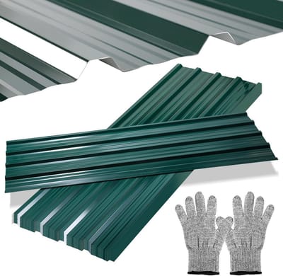 24x Gegalvaniseerde Golfplaten voor Dak - 14m² Dakbedekking incl. Montagehandschoenen
