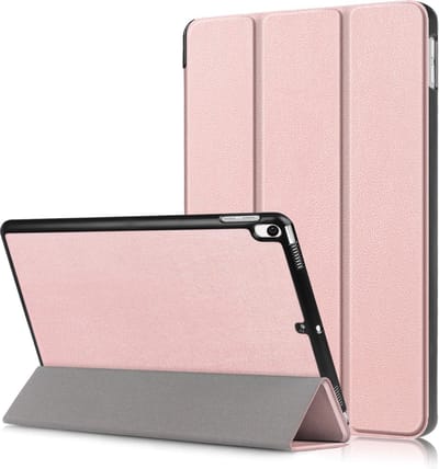 Hoesje - Geschikt voor Apple iPad Air 3 (2019) / Pro 10.5 (2017) - 10.5 inch - Dun & Stevig - Hardcover Book Case - Trifold Bookcase Hoes - Hard Cover - Tablethoes - Rosé goud