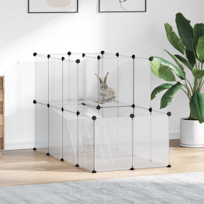 vidaXL - Dierenhok - klein - 142x74x93 - cm - polypropeen - en - staal - transparant