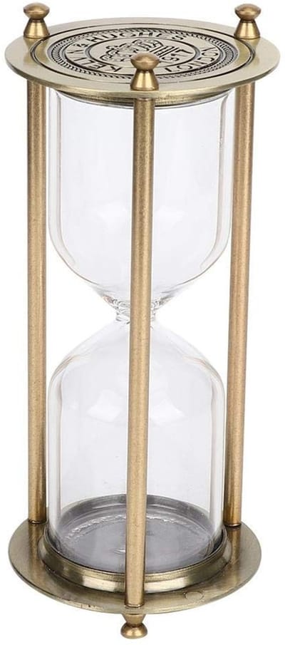Dailygoody - Legering Zandloper - Decoratief Accessoire - Glas en Koper - Tijd Timer - Perfect voor Kantoor en Huis - Klein Ornament