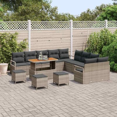 vidaXL - Tuinbank - Set - 14 - st - 13-Aantal - zitplaatsen - Grijs