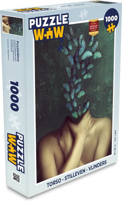 Puzzel Torso - Stilleven - Vlinders - Blauw - Legpuzzel - Puzzel 1000 stukjes volwassenen