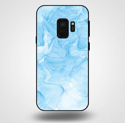 Smartphonica Telefoonhoesje voor Samsung Galaxy S9 met marmer opdruk - TPU backcover case marble design - Lichtblauw geschikt voor Samsung Galaxy S9