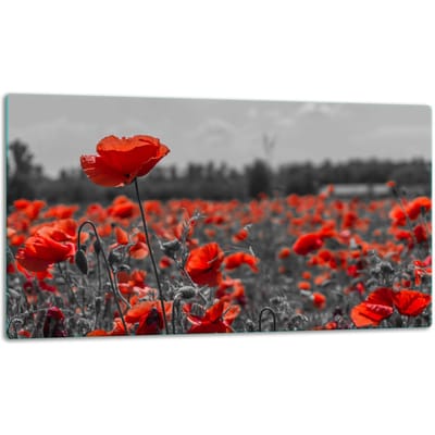 TMK ArtDeko - Glazen Snijplank - 52x30 - Bloemenmotief - Beschermplaat