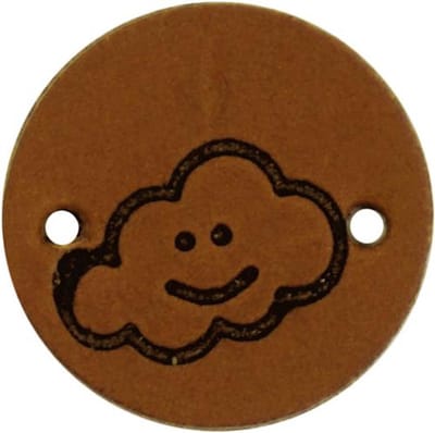 Durable Leren Label met Wolkopdruk – 2 cm – Set van 2 Stuks