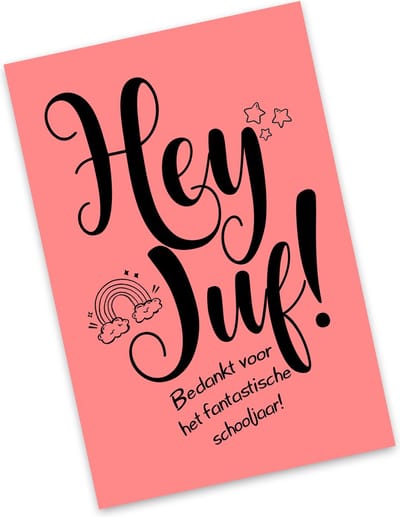 Invulkaart Juf IVK004 (20 stuks) - Bedankt kaartjes - Bedankt juf - bedankt voor alles - Bedankkaartjes - Bedankje voor juffrouw - Cadeau voor de Juf - juf - Juffendag