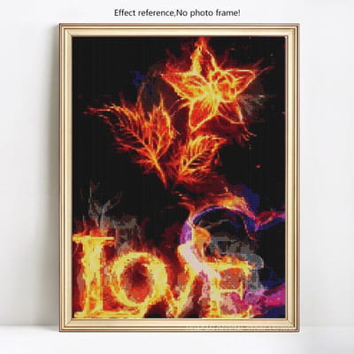 Diamant broderie fleur 5D bricolage diamant peinture amour plein rond mosaïque strass 20X30CM black