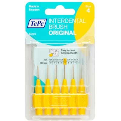 TePe Interdentale Ragers Original Geel ISO maat 4 – 0,7 mm (6 stuks)